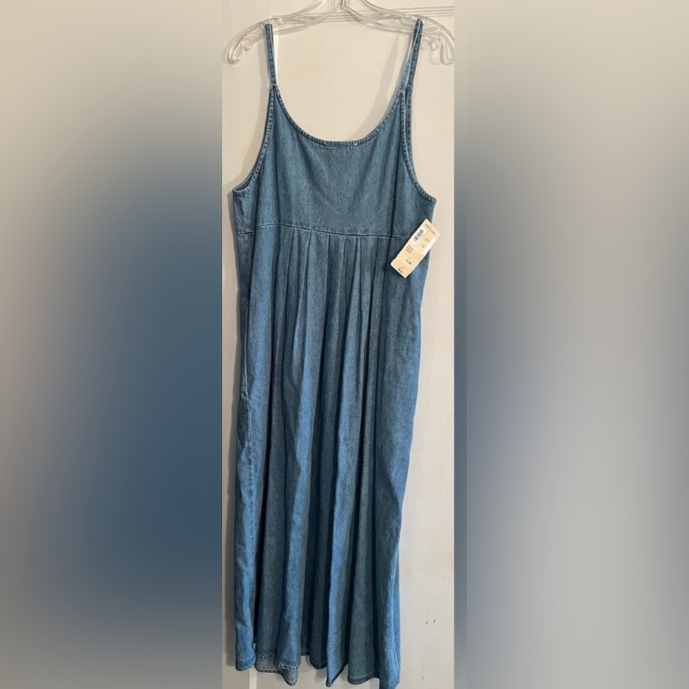 Vintage 90s CDC Denim Maxi Dress & White Top Set | Made in USA - Picture 3 of 6